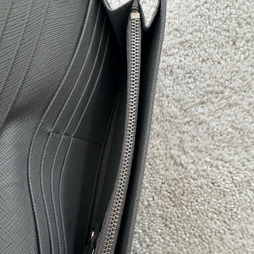 Prada Saffiano Leather Gray Wallet - Picture 8 of 16